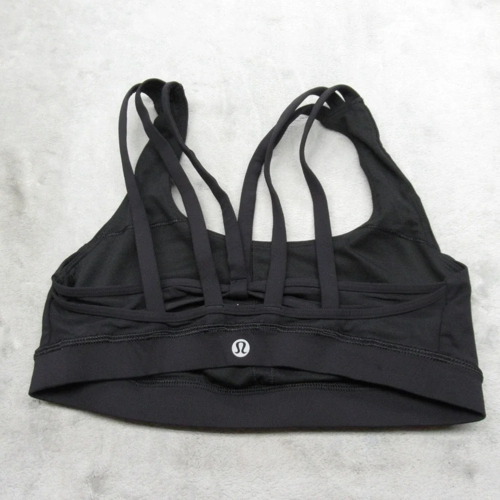 Lululemon Sports Bra Black 6 Soul Cycle Multi Strap Gym Yoga Run Active Crossfit